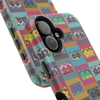 Retro Cassette Tape Phone Case, Vintage Style Tough Case, Music Lover Gift, Funky Tech Accessory, Fun Phone Cover