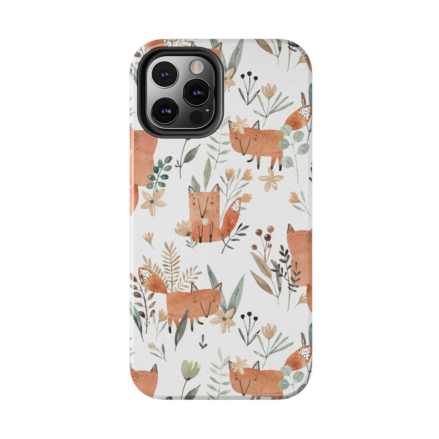 Floral Fox Phone Case, Tough Phone Cases for Nature Lovers, Cute Animal Phone Cover, Gift for Friends, Wildflower Design