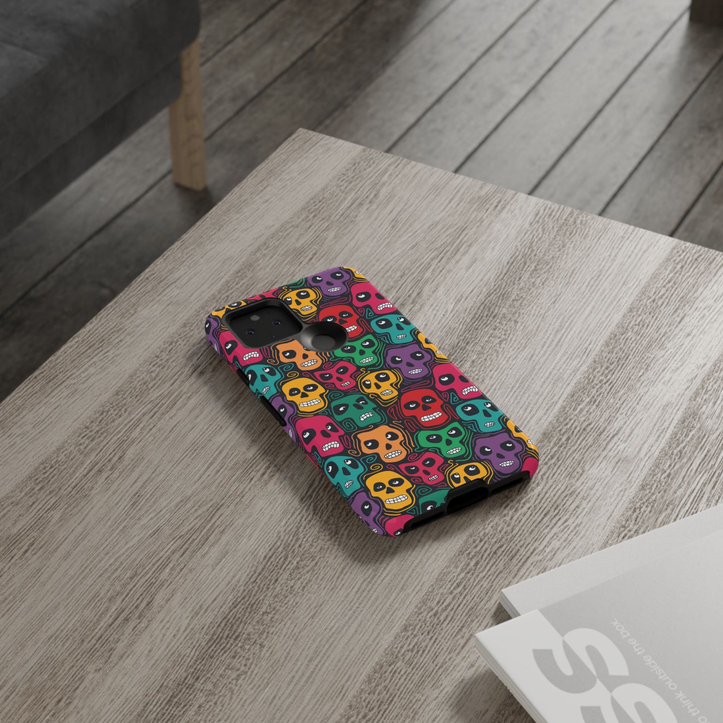 Phone Case, Day of the Dead Tough Case Phone, Mexican Skull Phone Cover, Floral Skeleton Phone Protector, Sugar Skull iPhone Case, Tough