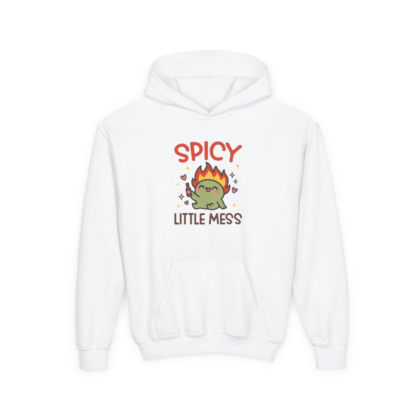 Spicy Little Mess Youth Hoodie | Fun Cartoon Design, Perfect Gift for Kids, Trendy Sweatshirt, Birthday Present, Cozy Fashion - MaisonThreadory
