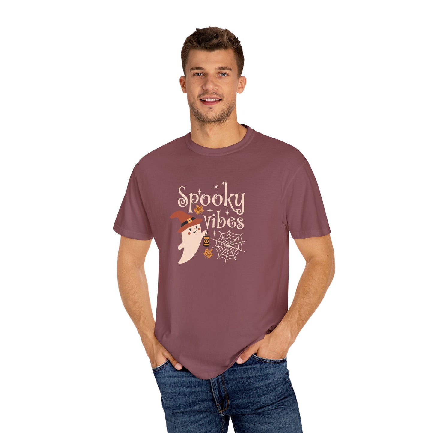Spooky Ghost T-Shirt, Halloween Apparel, Unisex Tee, Fall Fashion, Cute Ghost Design, Perfect for Autumn Celebrations - MaisonThreadory