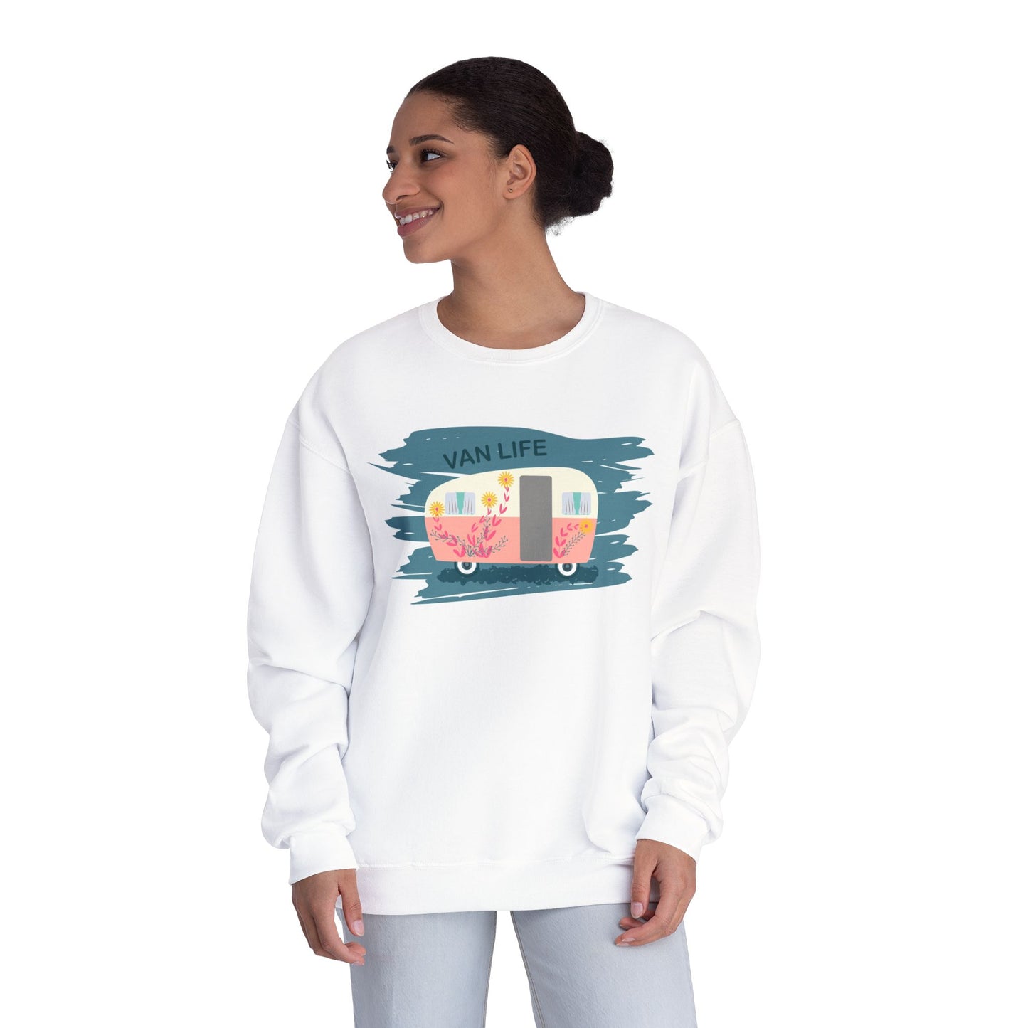 Van Life Sweatshirt, Cozy Crewneck for Adventure Lovers, Travel Apparel for Road Trips, Perfect Gift for Campers & Van Enthusiasts - MaisonThreadory