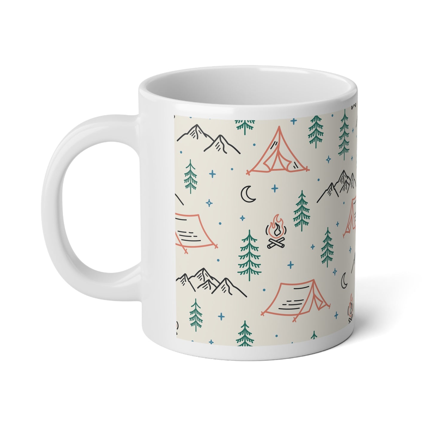 Outdoor Adventure Jumbo Mug - Perfect for Campers and Nature Lovers, Ideal for Coffee, Tea, Hot Chocolate, Christmas, Birthday Gifts - MaisonThreadory