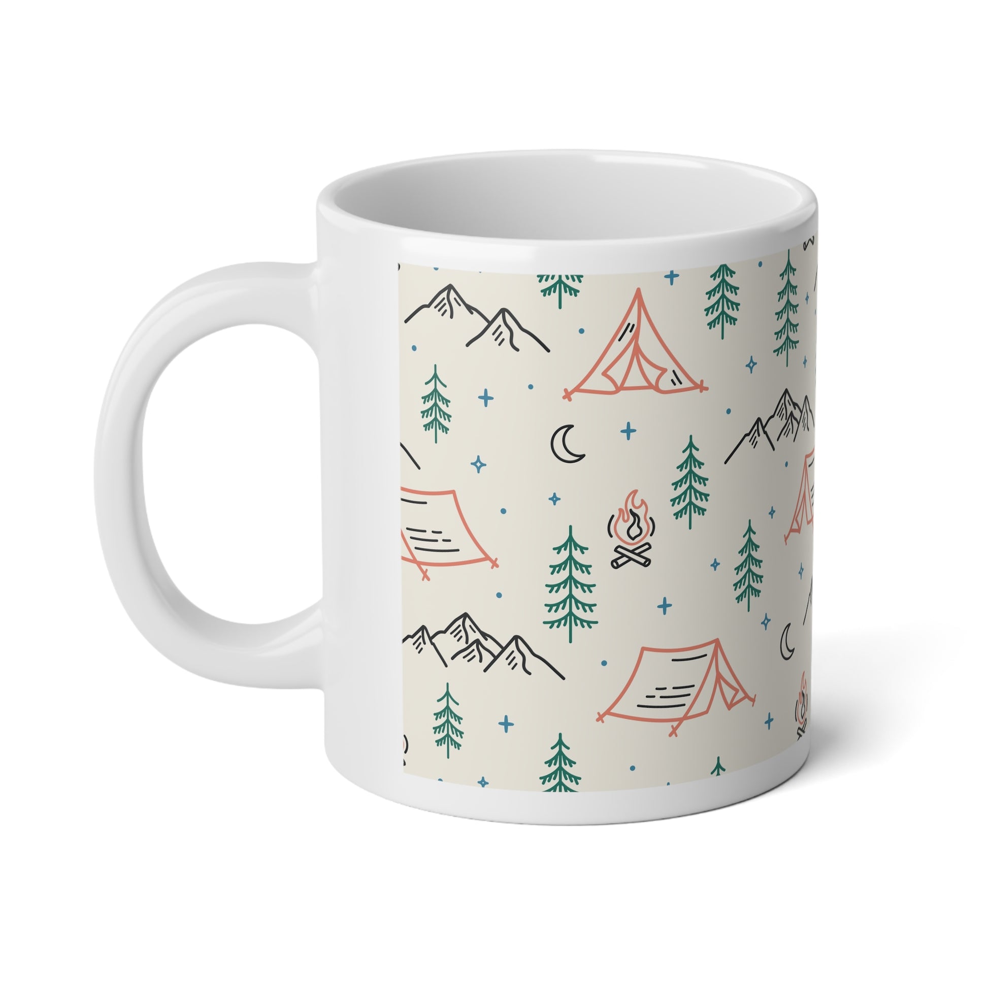 Outdoor Adventure Jumbo Mug - Perfect for Campers and Nature Lovers, Ideal for Coffee, Tea, Hot Chocolate, Christmas, Birthday Gifts - MaisonThreadory