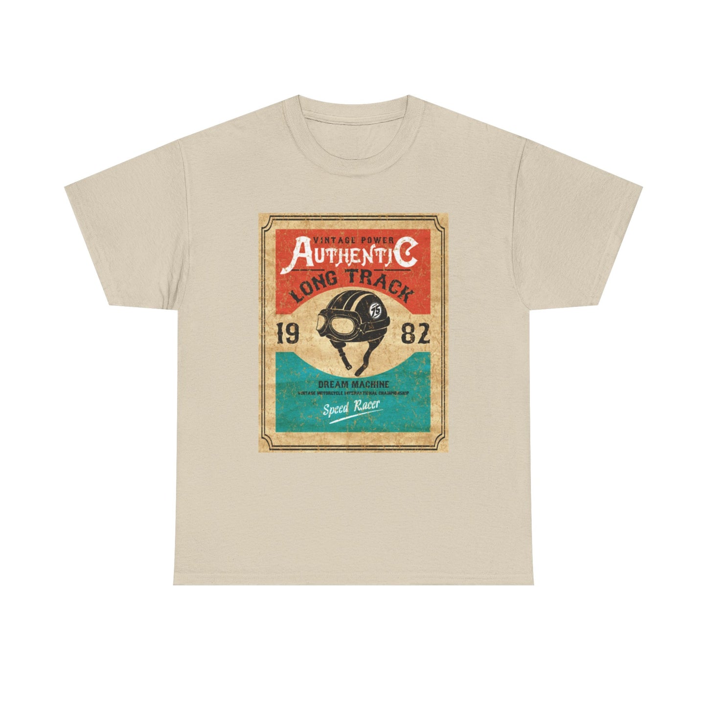 Vintage-Inspired Unisex Heavy Cotton Tee, Retro Graphic Tee, Authentic Long Track Shirt, Casual Vintage Wear, Gift for Racing Fans - MaisonThreadory