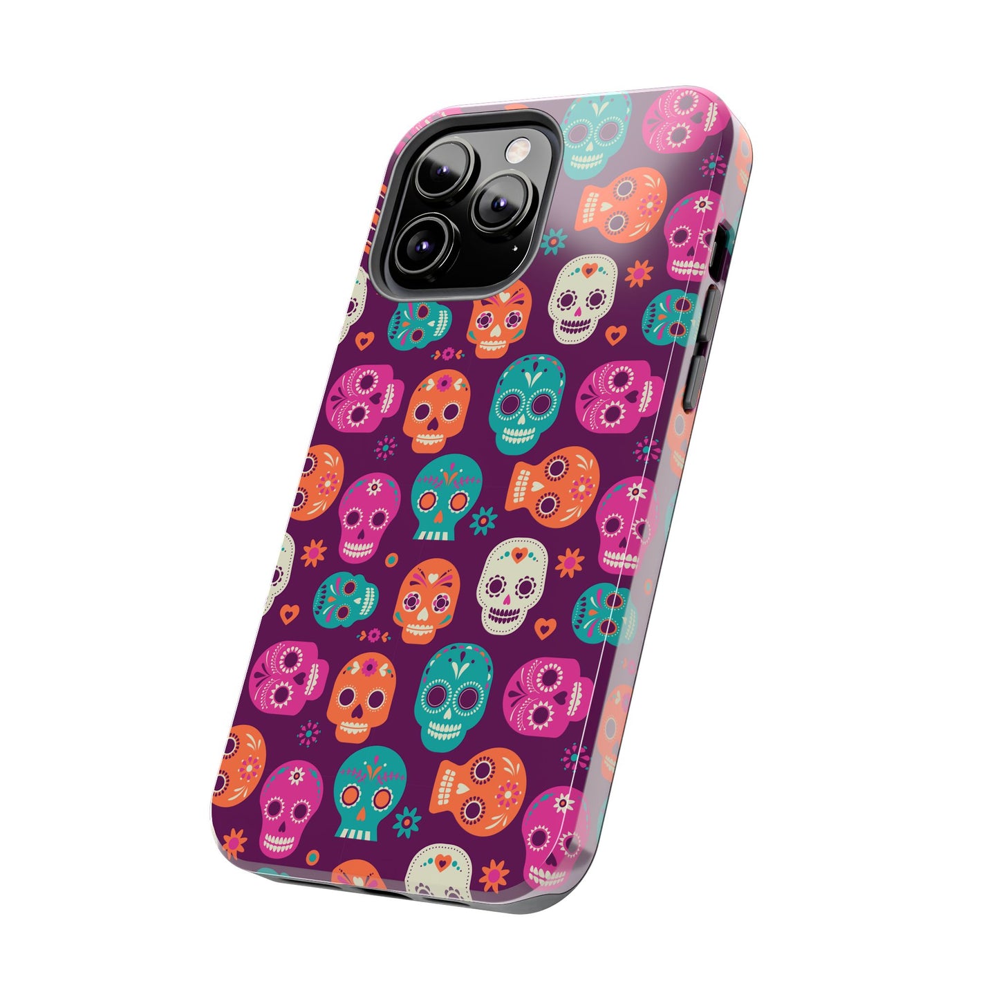 Colorful Skull Phone Case, Tough Cases for Halloween, Unique Phone Cover, Day of the Dead, Fun and Durable Accessories