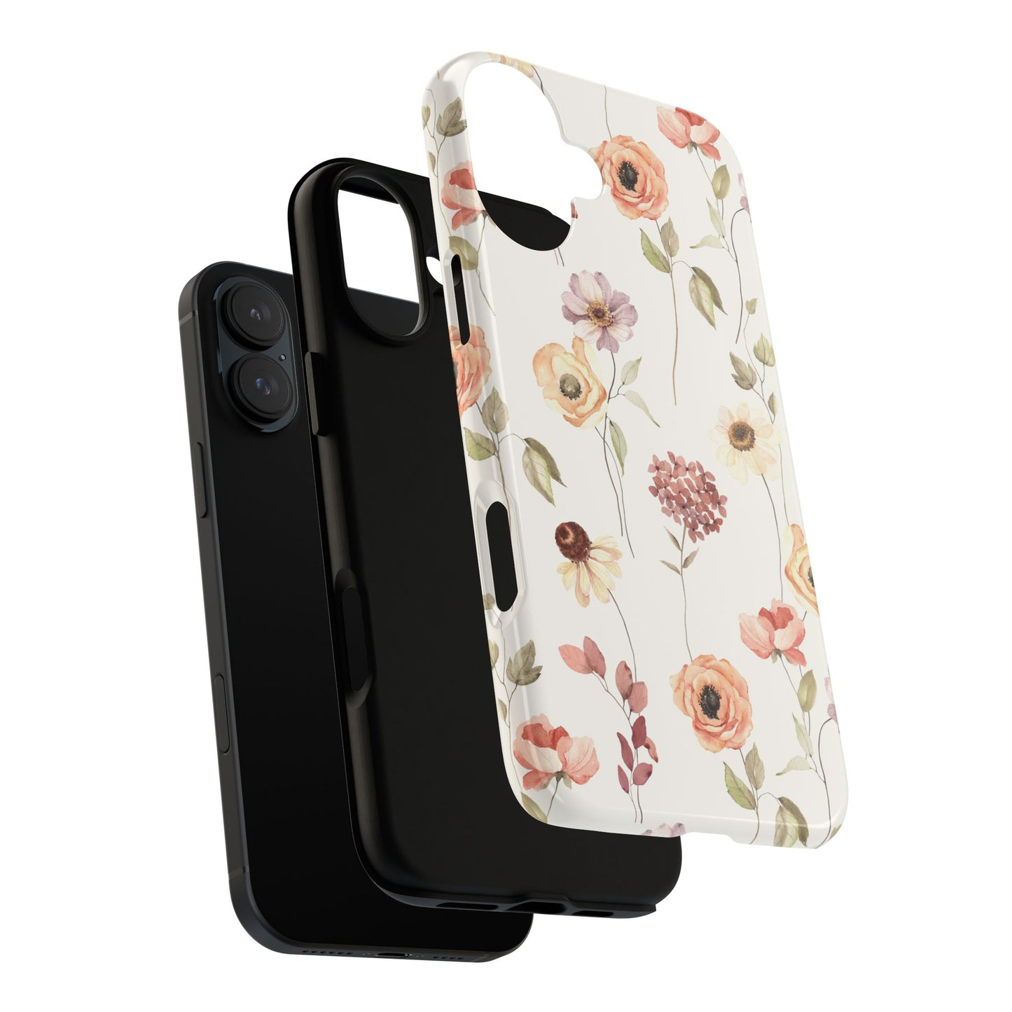 Floral Phone Case, Cute Flower Cover, Botanical Tough Case, Protective Smartphone Shell, Chic Floral Design, Trendy iPhone Case