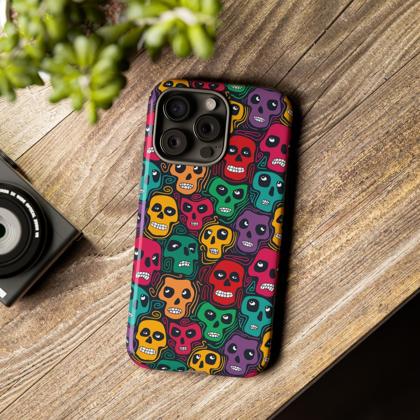 Phone Case, Day of the Dead Tough Case Phone, Mexican Skull Phone Cover, Floral Skeleton Phone Protector, Sugar Skull iPhone Case, Tough