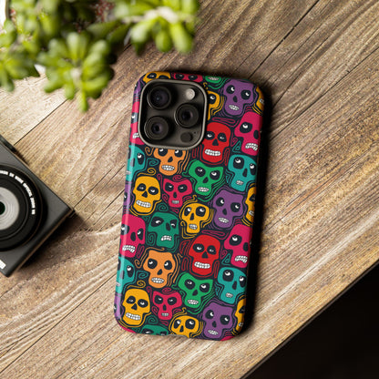 Phone Case, Day of the Dead Tough Case Phone, Mexican Skull Phone Cover, Floral Skeleton Phone Protector, Sugar Skull iPhone Case, Tough