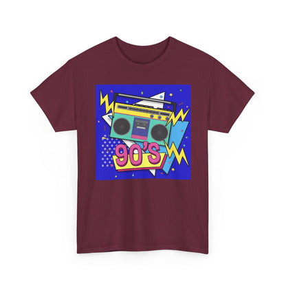 90's Retro Boombox Unisex Heavy Cotton Tee, Nostalgic T-Shirt, 90s Music Apparel, Vintage Style Shirt, Gift for Music Lovers