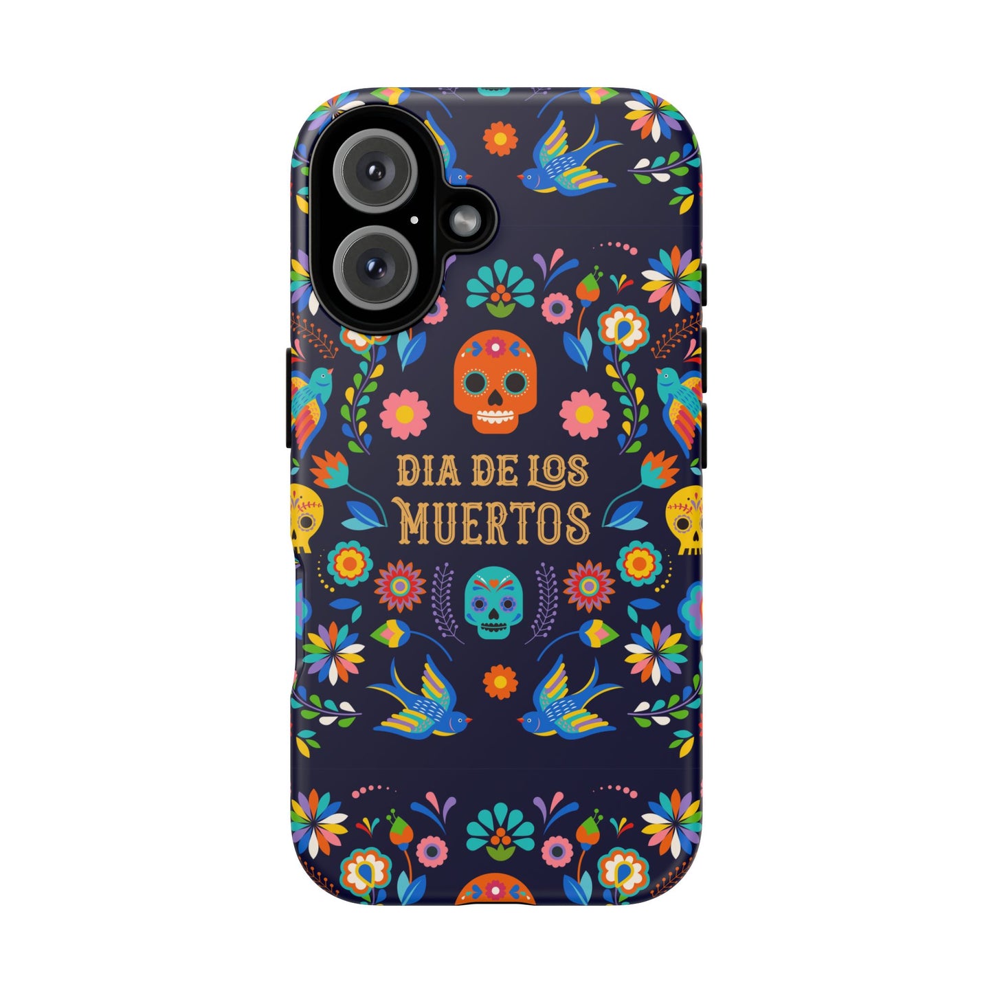 Colorful Dia de los Muertos Phone Case, Skull Design, Floral Phone Cover, Sugar Skull Accessories, Day of the Dead Gift