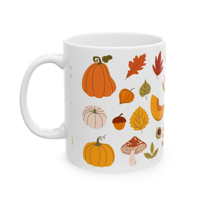 Fall Harvest Ceramic Mug - Cozy Autumn Vibes, Pumpkin Spice Lover Gift, Thanksgiving Coffee Cup, Seasonal Home Decor - MaisonThreadory