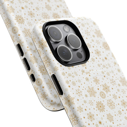Festive Snowflake Phone Cases for Winter, Holiday Gift, Sleek Design, Winter Accessories, Durable Protection - MaisonThreadory