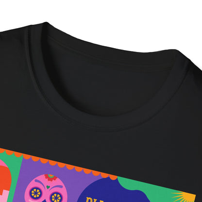 Dia de los Muertos Unisex T-Shirt, Mexican Day of the Dead Tee, Halloween Skeleton Shirt, Dia de los Muertos Festival Top, Sugar Skull