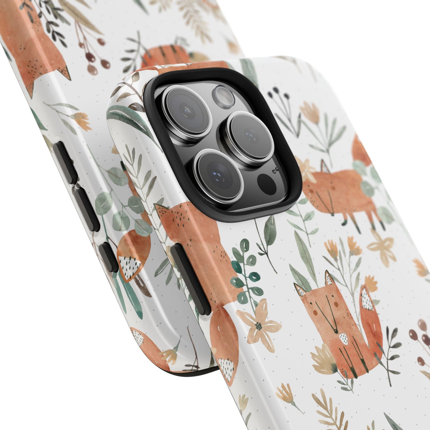 Floral Fox Phone Case, Tough Phone Cases for Nature Lovers, Cute Animal Phone Cover, Gift for Friends, Wildflower Design