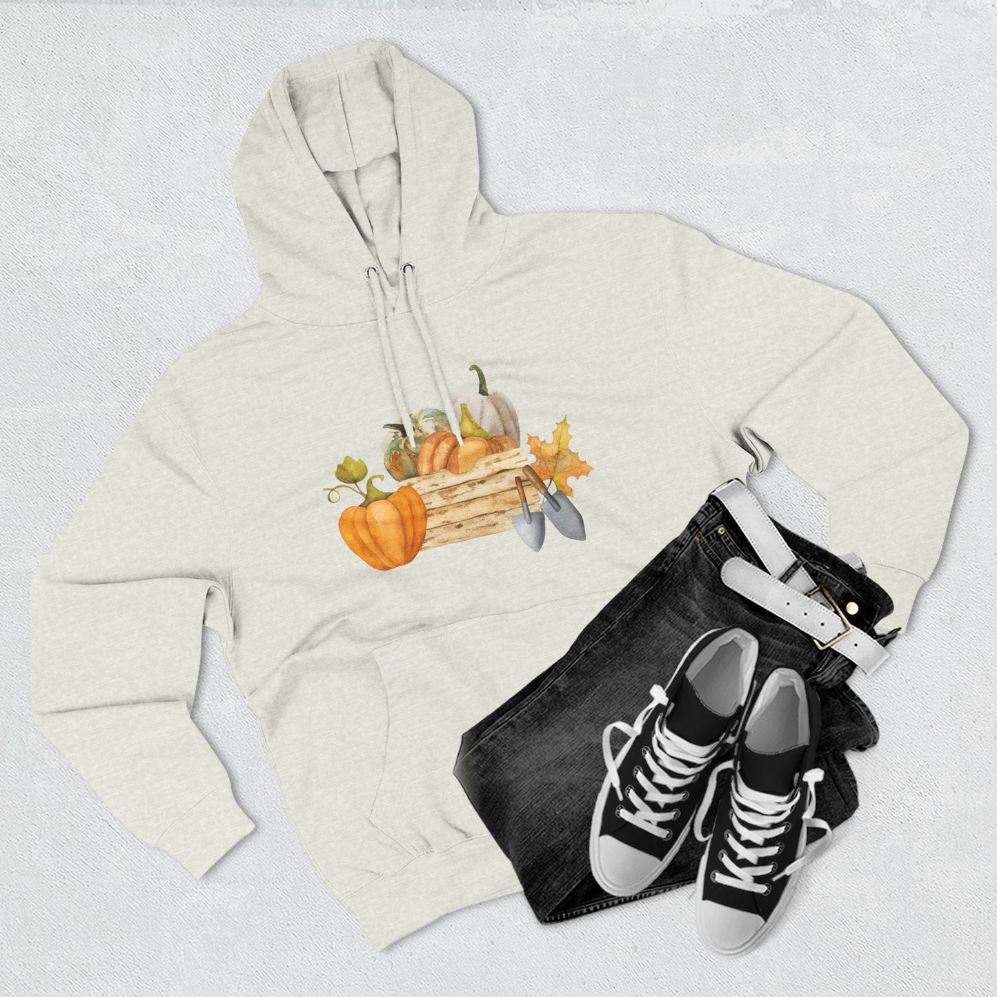 Autumn Harvest Fleece Hoodie, Cozy Fall Sweatshirt, Pumpkin Hoodie, Seasonal Apparel, Gift for Thanksgiving