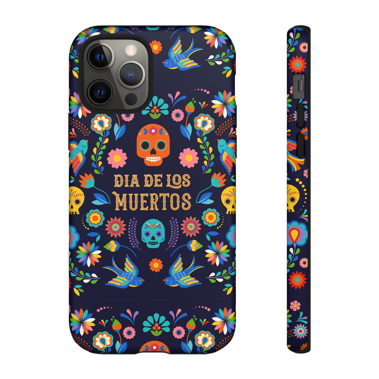 Colorful Dia de los Muertos Phone Case, Skull Design, Floral Phone Cover, Sugar Skull Accessories, Day of the Dead Gift