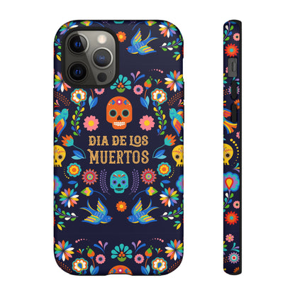 Colorful Dia de los Muertos Phone Case, Skull Design, Floral Phone Cover, Sugar Skull Accessories, Day of the Dead Gift