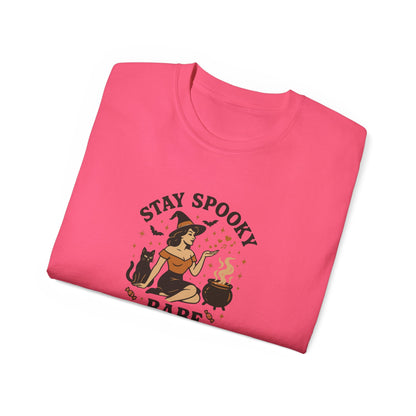Spooky Halloween Unisex Tee, Stay Spooky Babe Shirt, Plus Size Halloween T-Shirt, Cute Witch Tee, Fall Festive Apparel