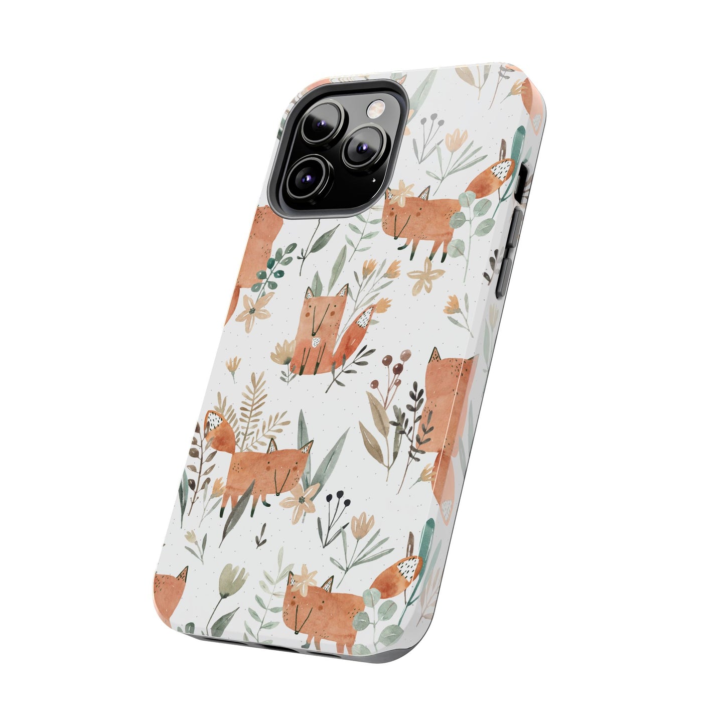 Floral Fox Phone Case, Tough Phone Cases for Nature Lovers, Cute Animal Phone Cover, Gift for Friends, Wildflower Design
