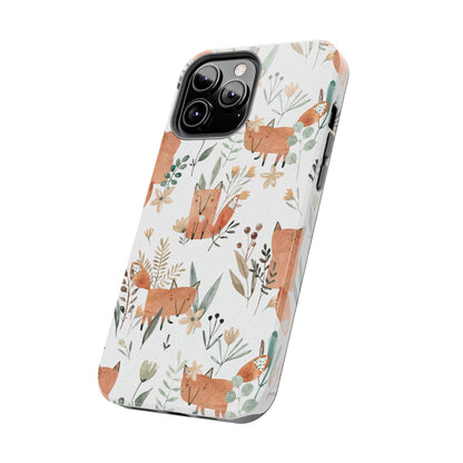 Floral Fox Phone Case, Tough Phone Cases for Nature Lovers, Cute Animal Phone Cover, Gift for Friends, Wildflower Design