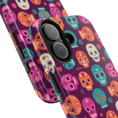 Colorful Skull Phone Case, Tough Cases for Halloween, Unique Phone Cover, Day of the Dead, Fun and Durable Accessories