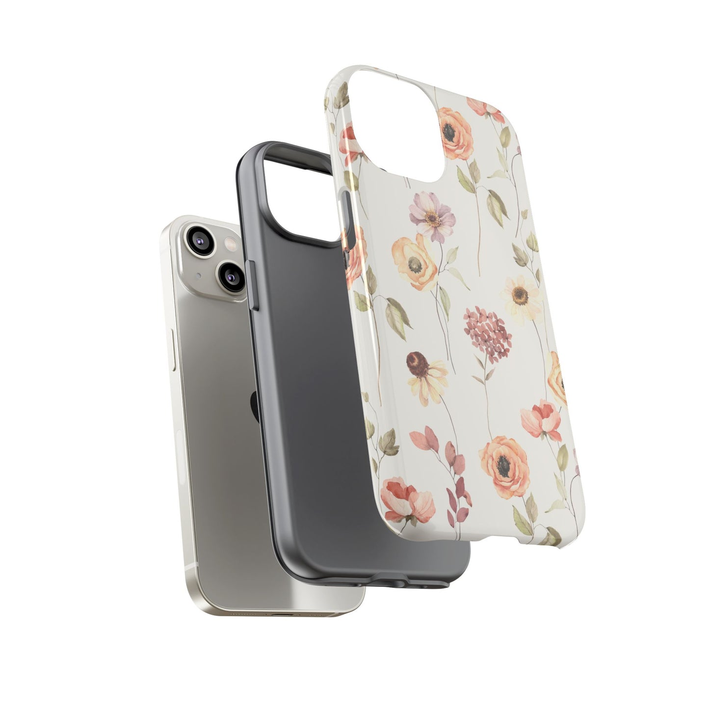 Floral Phone Case, Cute Flower Cover, Botanical Tough Case, Protective Smartphone Shell, Chic Floral Design, Trendy iPhone Case