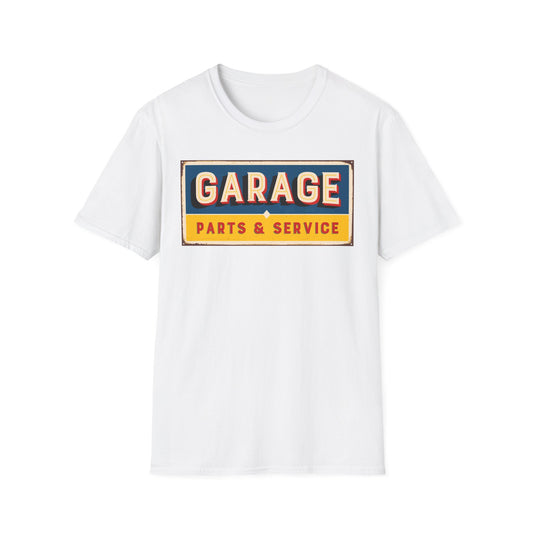 Vintage Garage Parts T-Shirt, Retro Auto Gifts, Unisex Soft Tee, Mechanic Apparel, Unique Garage Decor