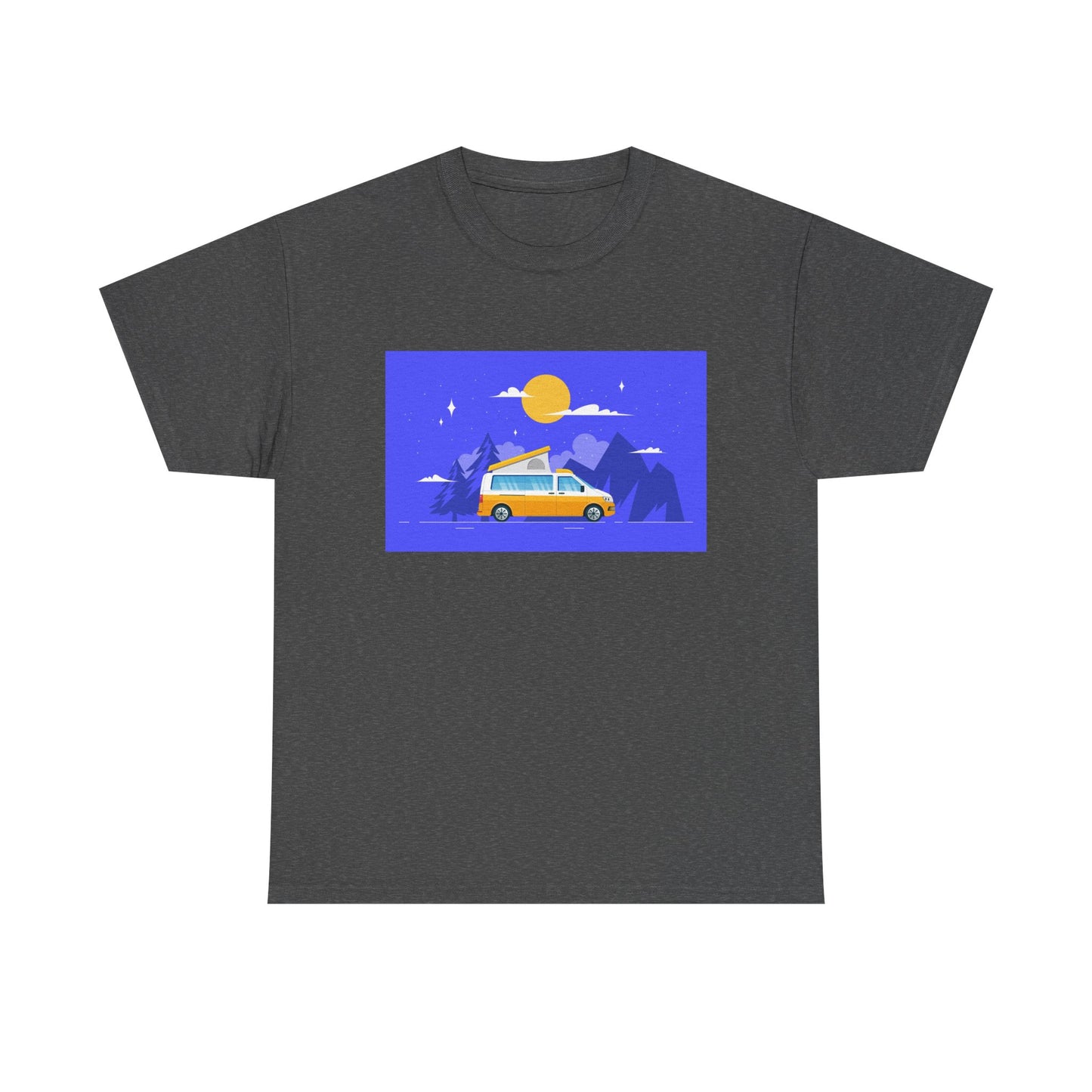 Vintage Van Adventure Tee, Unisex Heavy Cotton Tee, Summer Road Trip Shirt, Camping T-Shirt, Travel Gift, Outdoor Enthusiasts - MaisonThreadory