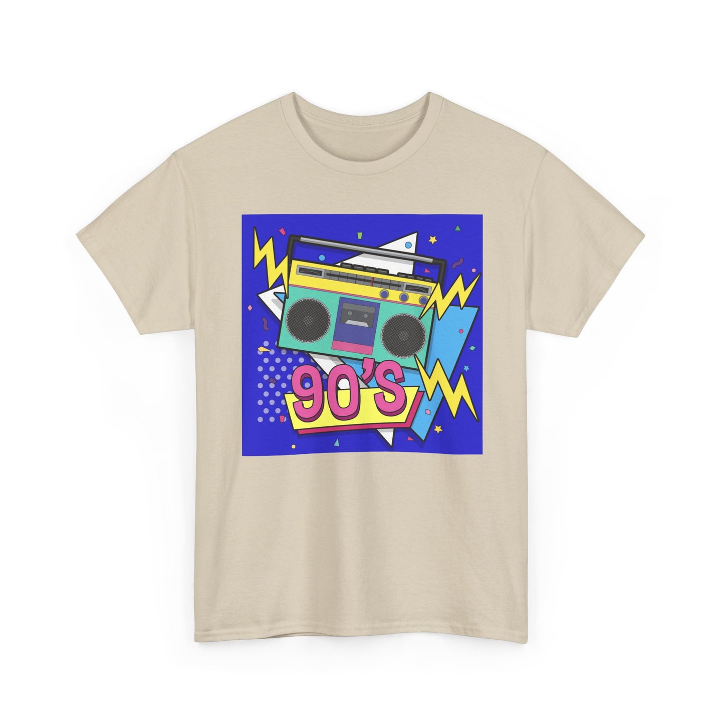 90's Retro Boombox Unisex Heavy Cotton Tee, Nostalgic T-Shirt, 90s Music Apparel, Vintage Style Shirt, Gift for Music Lovers