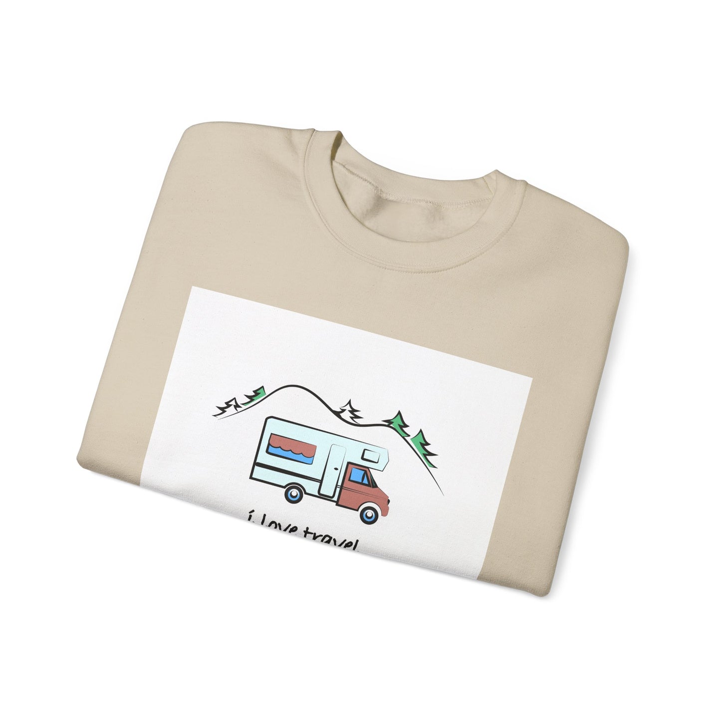 Travel Love Crewneck Sweatshirt | Cozy Adventure Apparel, Perfect for Travel Lovers, Gift Idea for Road Trips, Camping, and Wanderlust - MaisonThreadory
