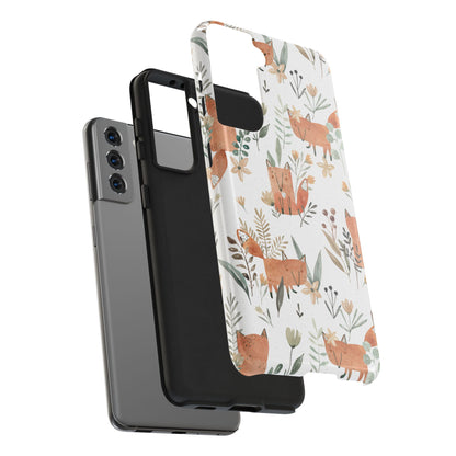 Floral Fox Phone Case, Tough Phone Cases for Nature Lovers, Cute Animal Phone Cover, Gift for Friends, Wildflower Design