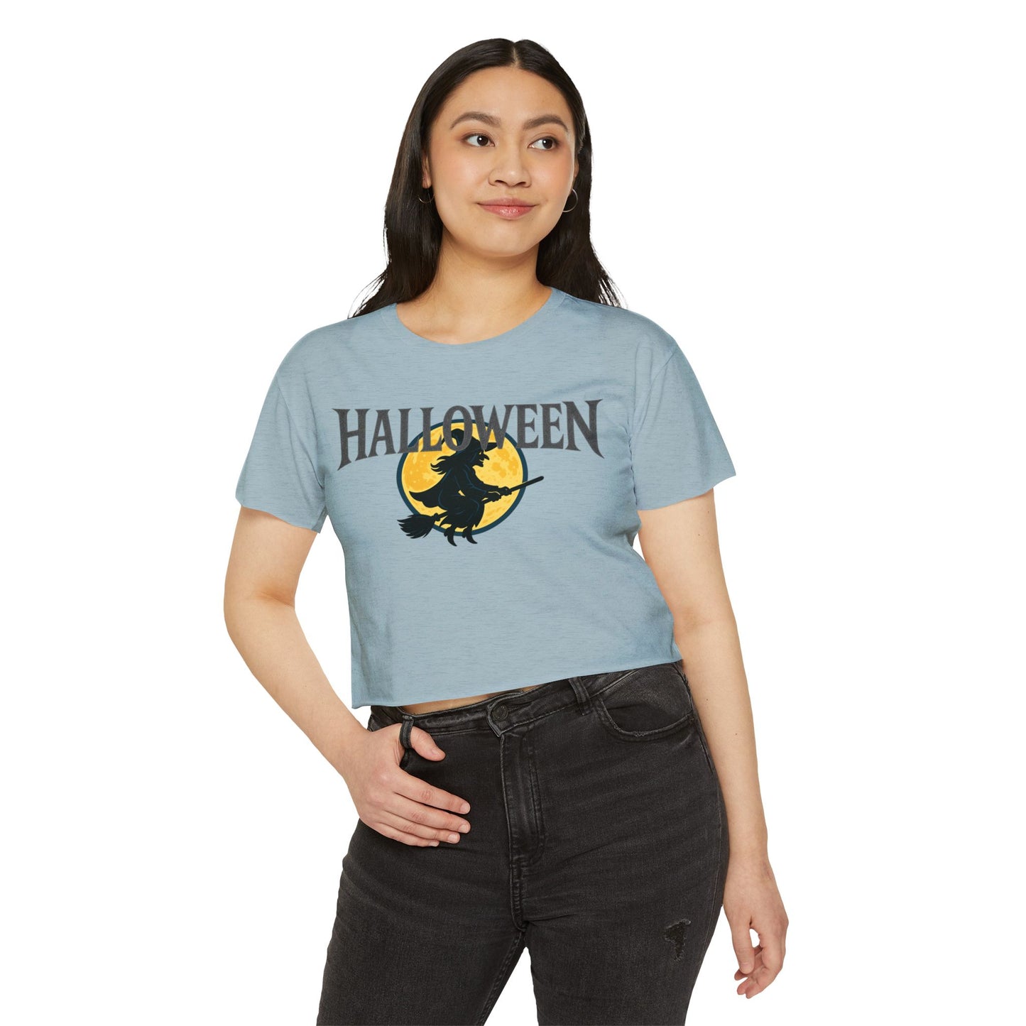 Halloween Witch Women's Festival Crop Top, Halloween Crop Tee, Witchy Outfit, Fall Fashion, Halloween Party Shirt, Cute Festival Clothing
