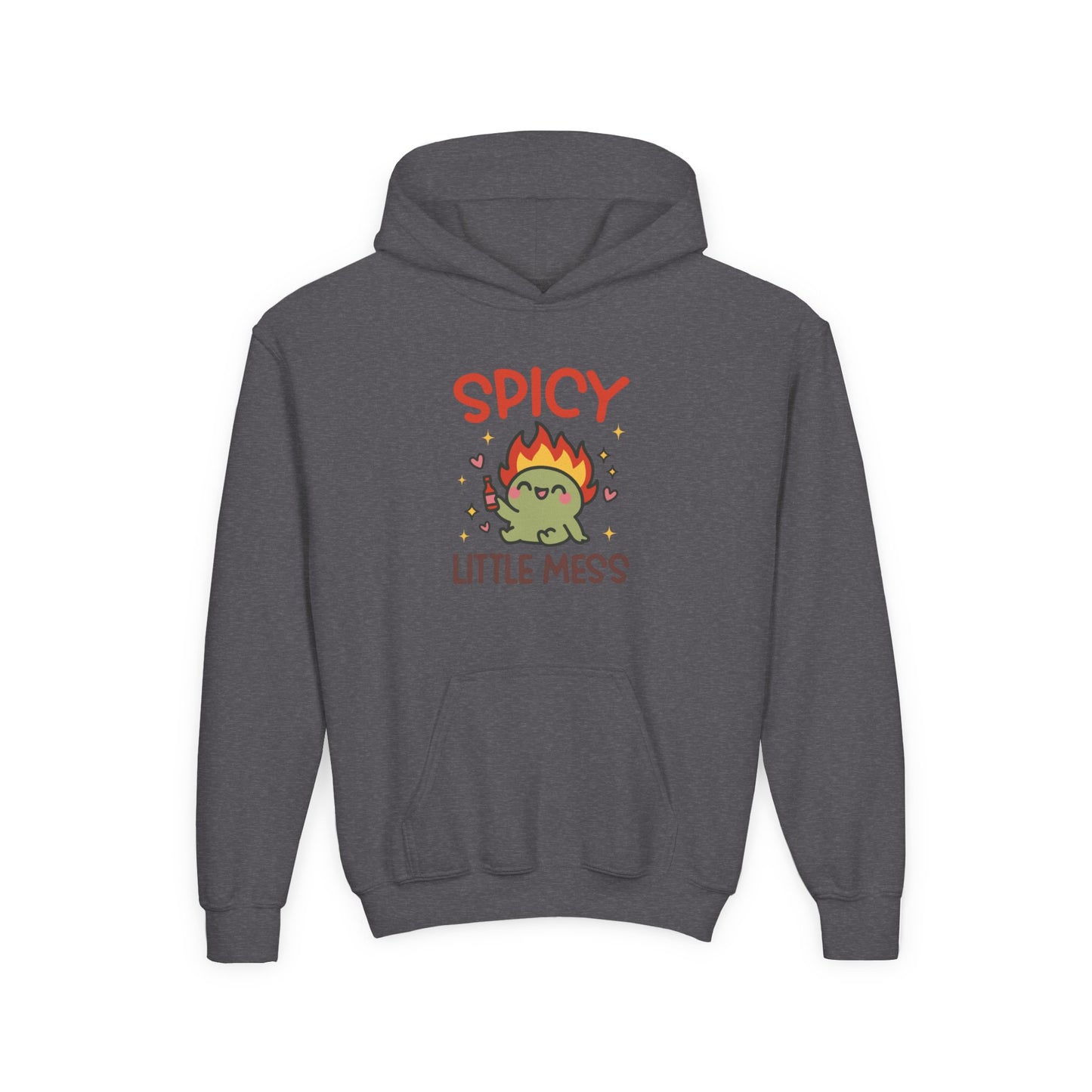 Spicy Little Mess Youth Hoodie | Fun Cartoon Design, Perfect Gift for Kids, Trendy Sweatshirt, Birthday Present, Cozy Fashion - MaisonThreadory
