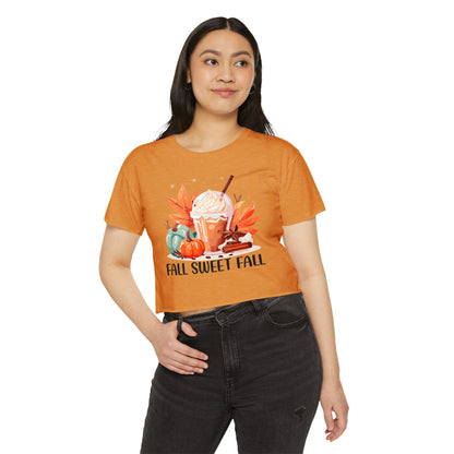 Fall Sweet Fall Crop Top for Women, Autumn T-Shirt, Thanksgiving Outfit, Festival Apparel, Casual Wear - MaisonThreadory