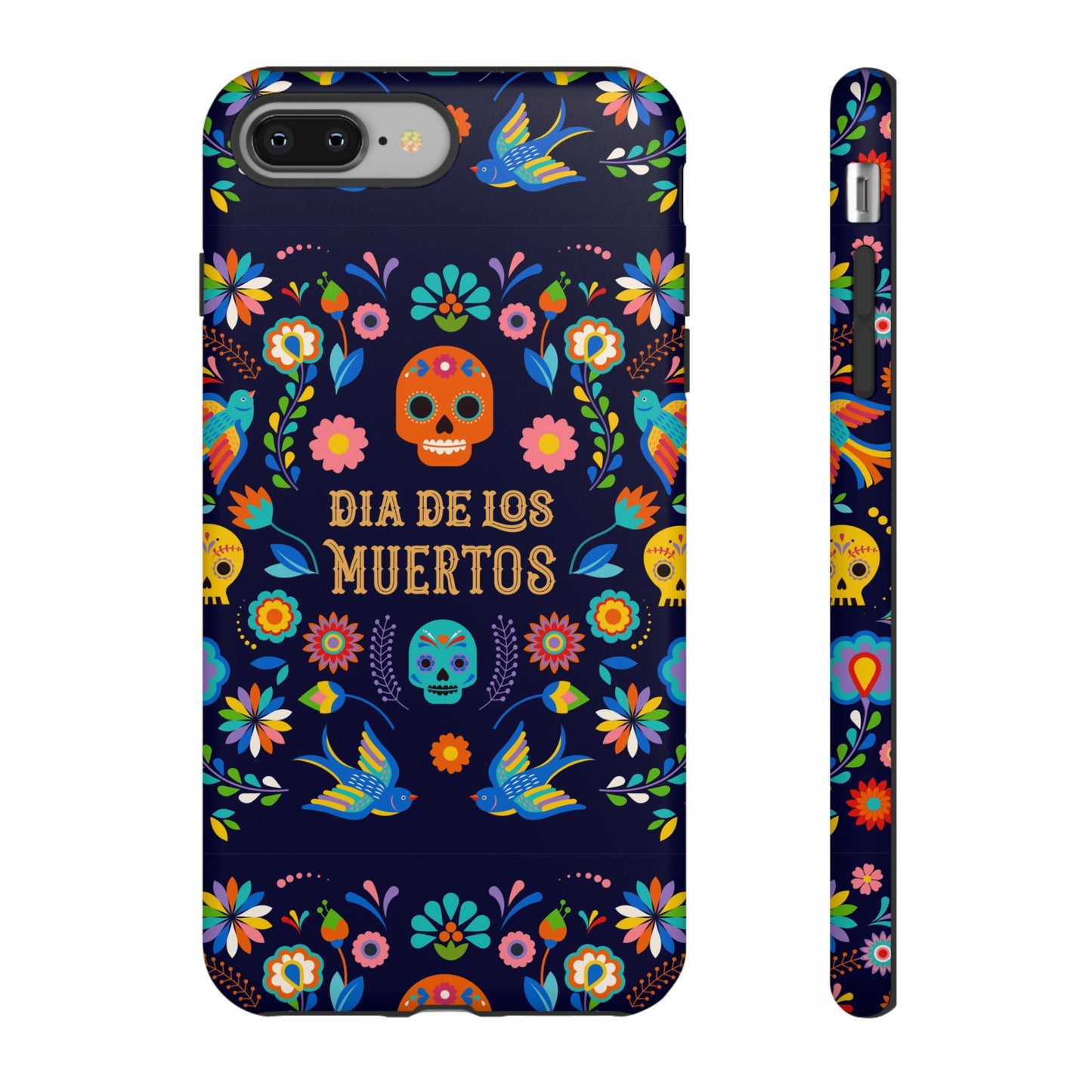 Colorful Dia de los Muertos Phone Case, Skull Design, Floral Phone Cover, Sugar Skull Accessories, Day of the Dead Gift