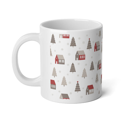 Cozy Winter Village Jumbo Mug, 20oz | Festive Coffee Cup, Holiday Hot Cocoa Mug, Christmas Gifts, Cozy Home Decor, Winter Wonderland - MaisonThreadory