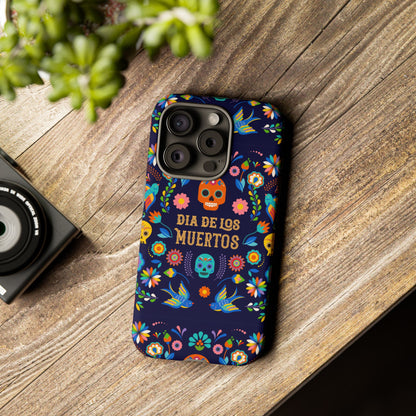Colorful Dia de los Muertos Phone Case, Skull Design, Floral Phone Cover, Sugar Skull Accessories, Day of the Dead Gift