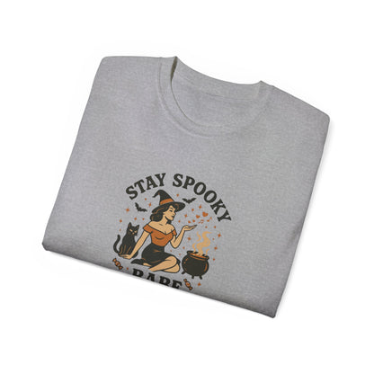 Spooky Halloween Unisex Tee, Stay Spooky Babe Shirt, Plus Size Halloween T-Shirt, Cute Witch Tee, Fall Festive Apparel