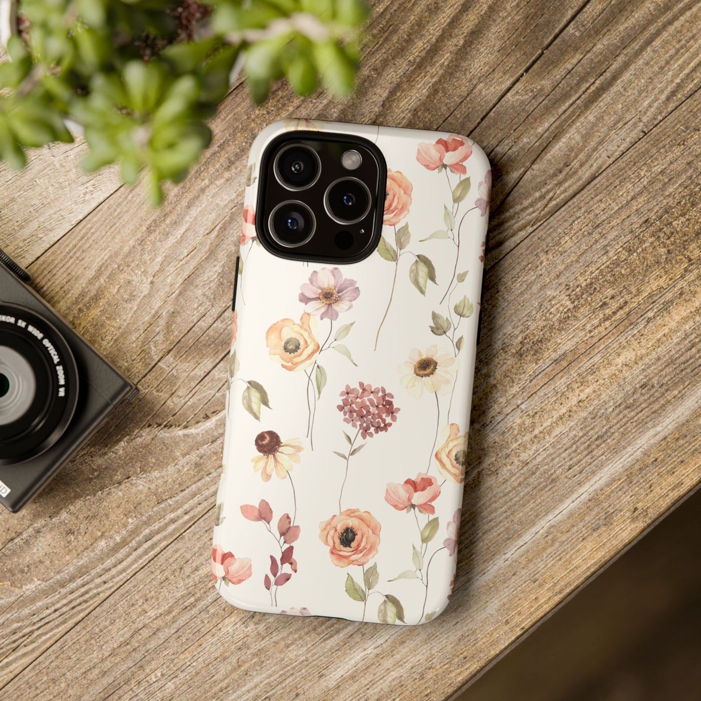 Floral Phone Case, Cute Flower Cover, Botanical Tough Case, Protective Smartphone Shell, Chic Floral Design, Trendy iPhone Case
