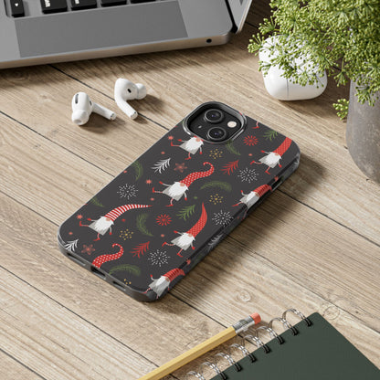 Gnomes & Holiday Cheer Tough Phone Cases, Cute Phone Accessories, Holiday Gift, Gnome Phone Cover, Festive Phone Protection, Winter Decor