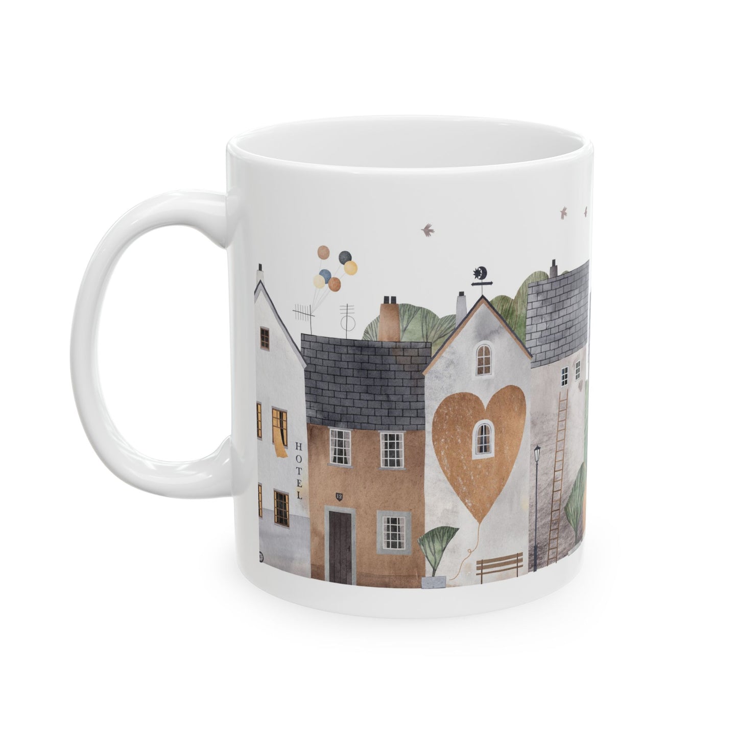 Charming Ceramic Mug, Cozy Home Vibe, Perfect for Gifts, Tea Lovers, Housewarming, Coffee Lovers, Home Decor