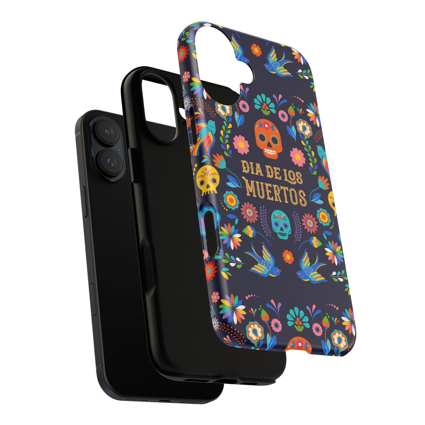 Colorful Dia de los Muertos Phone Case, Skull Design, Floral Phone Cover, Sugar Skull Accessories, Day of the Dead Gift