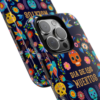Colorful Dia de los Muertos Phone Case, Skull Design, Floral Phone Cover, Sugar Skull Accessories, Day of the Dead Gift
