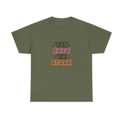 Too Cute to Spook Unisex Heavy Cotton Tee - Fun Halloween Shirt, Fall Festivities, Spooky Vibe, Costume Top, Cute Halloween Apparel - MaisonThreadory