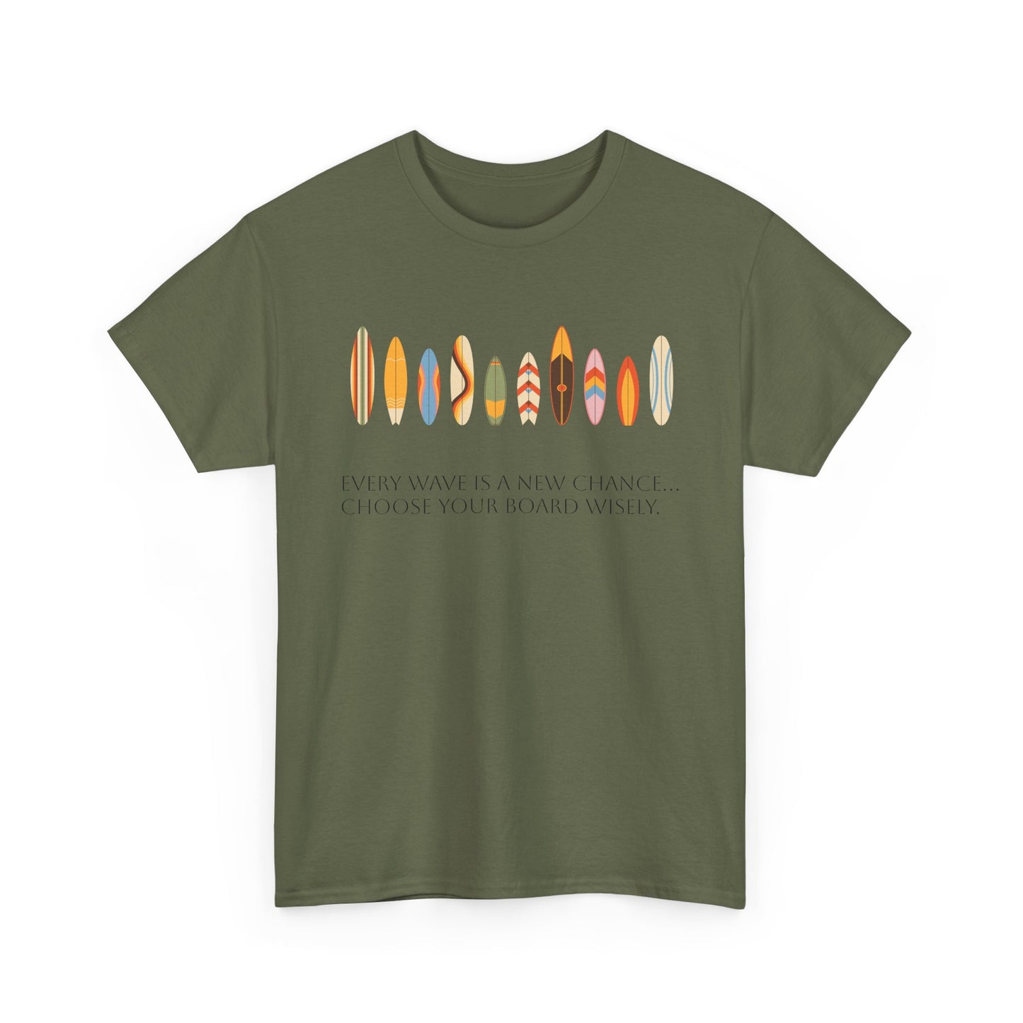 Surf Vibes Unisex Heavy Cotton Tee | Chill Beachwear, Casual Summer Shirt, Gift for Surf Lovers, Vacation Outfit, Everyday Wear - MaisonThreadory