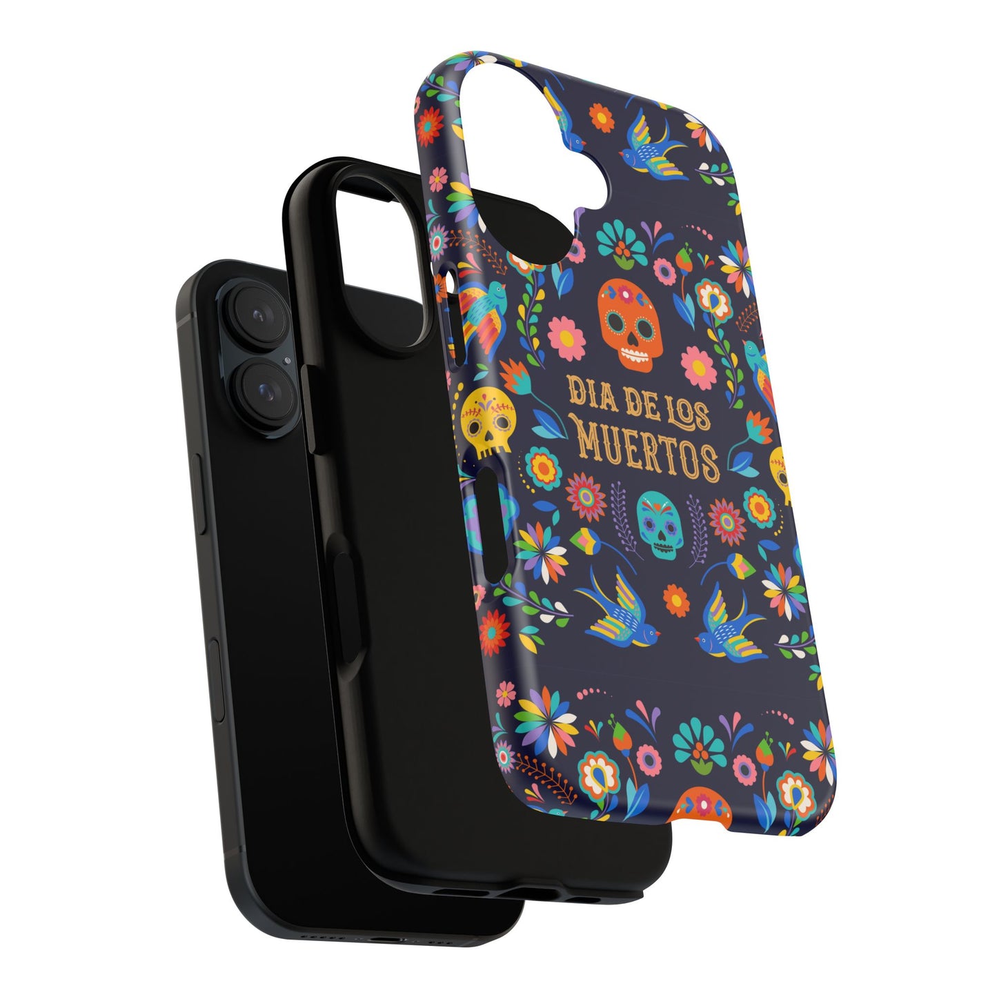Colorful Dia de los Muertos Phone Case, Skull Design, Floral Phone Cover, Sugar Skull Accessories, Day of the Dead Gift