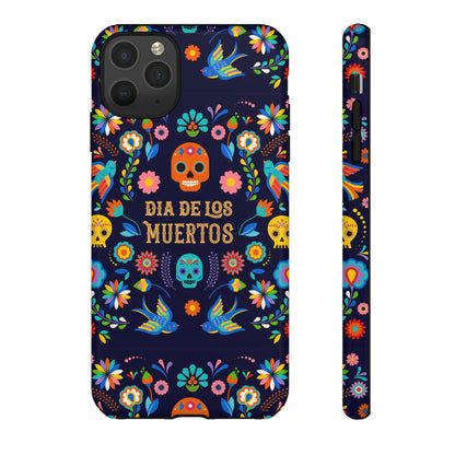 Colorful Dia de los Muertos Phone Case, Skull Design, Floral Phone Cover, Sugar Skull Accessories, Day of the Dead Gift