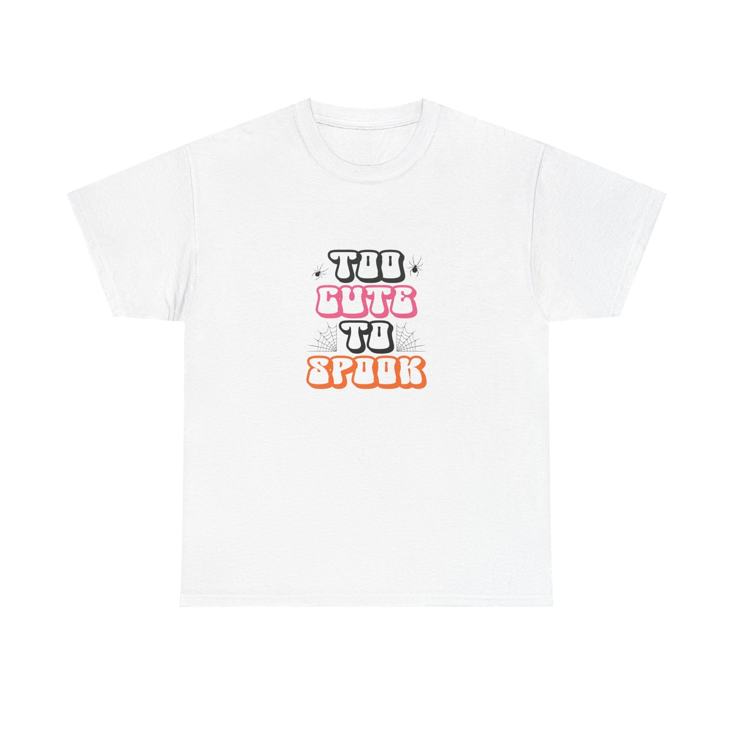 Too Cute to Spook Unisex Heavy Cotton Tee - Fun Halloween Shirt, Fall Festivities, Spooky Vibe, Costume Top, Cute Halloween Apparel - MaisonThreadory