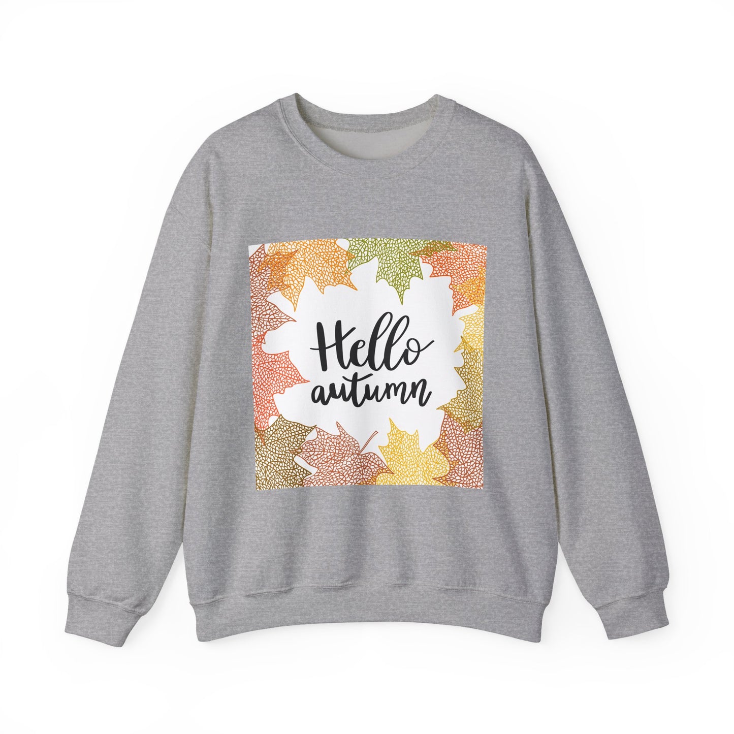 Autumn Vibes Crewneck Sweatshirt, Comfortable Fall Apparel, Unisex Sweater for Cozy Days, Perfect Gift for Fall Lovers, Hello Autumn Design